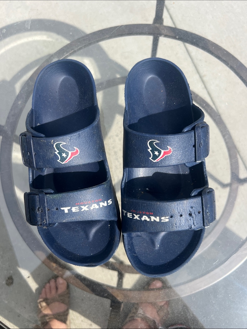 FOCO NFL Houston Texans Double Buckle Slide Sandals Women’s size 5-6